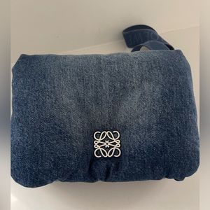 Loewe denim Goya puffer bag denim